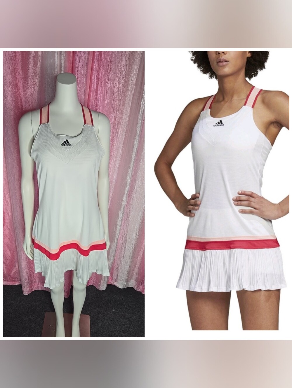 Adidas White Tennis Court Activewear Pickleball Mini Skirt Dress Size Large